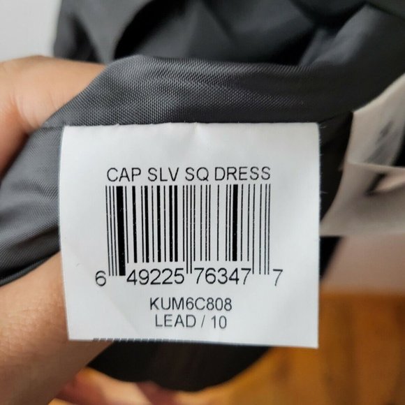 EUC BCBG Generation Textured Blue Cap Sleeve Sheath Pockets Mini Dress Size M - Picture 12 of 12